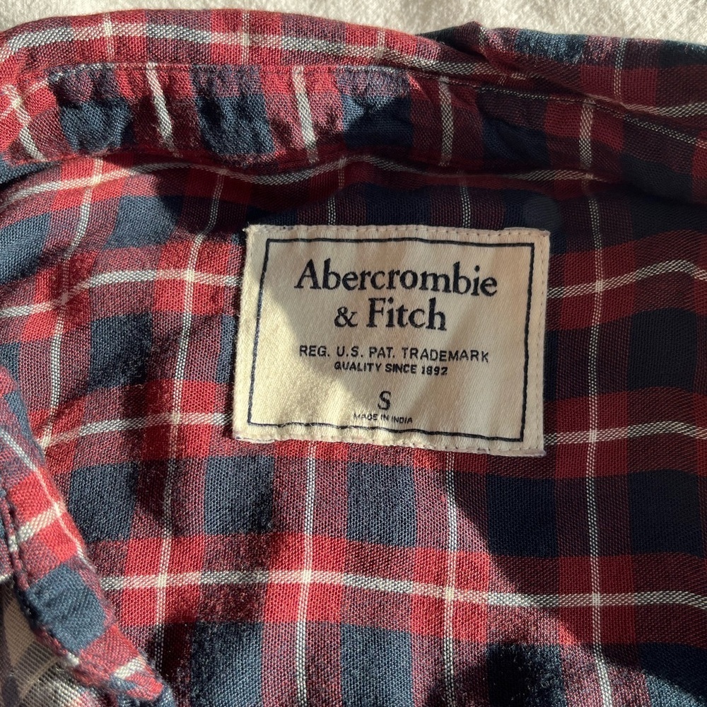 Abercrombie & Fitch Plaid Flannel Shirt, Size S Oversized Lumberjack Grunge Y2K - Picture 10 of 12